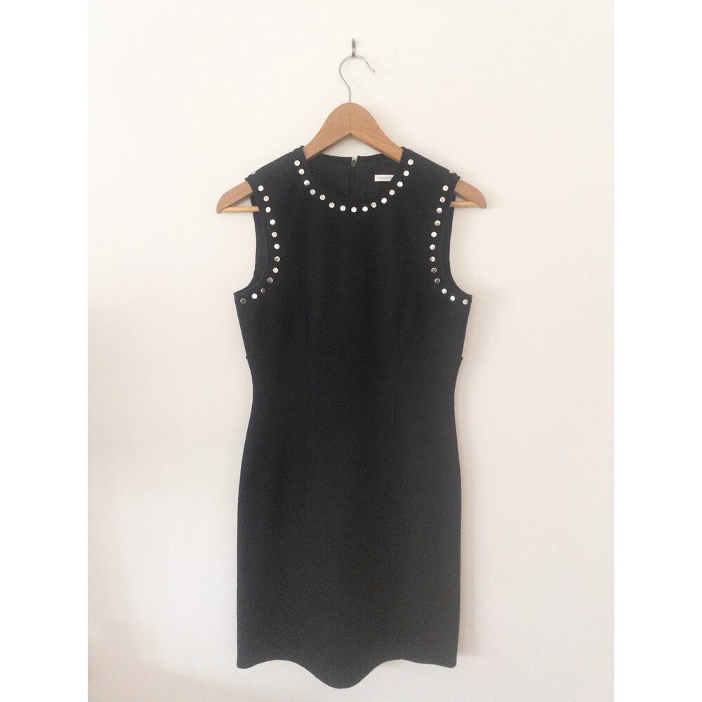 Susana Monaco Black Wool Studded Sleeveless Sheath Dress Size 6